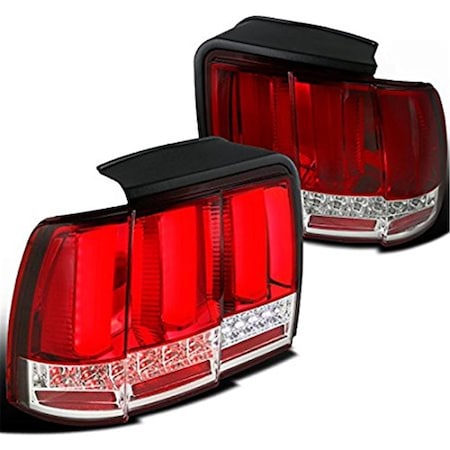 Overtime 1999 - 2004 Sequential LED Tail Lights for Ford Mustang - Red OV1187889